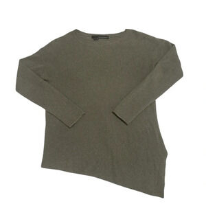 360 Cashmere Asymmetric Split Hem Long Sleeve Cashmere Sweater Green Women’s XS